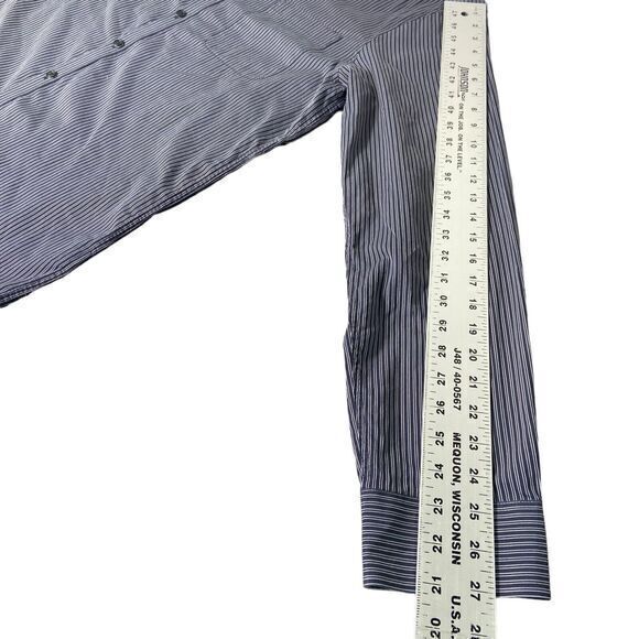 Kenneth Cole New York Men’s Black Striped Button Up Shirt Long Sleeve Size XL - Picture 10 of 11